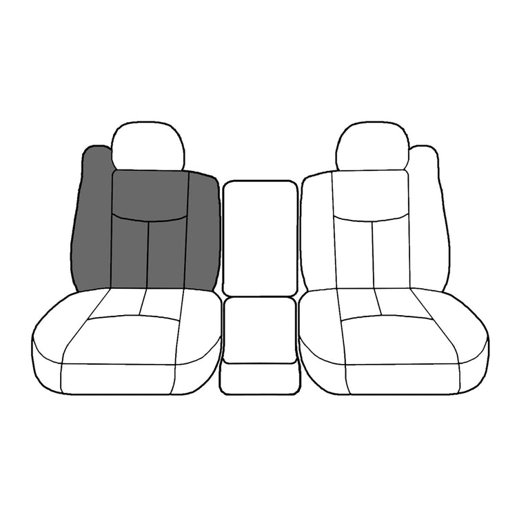Line drawing highlighting the passenger top seat portion