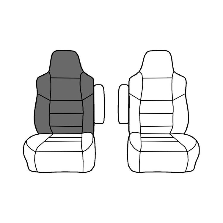 Line drawing highlighting the passenger top seat portion