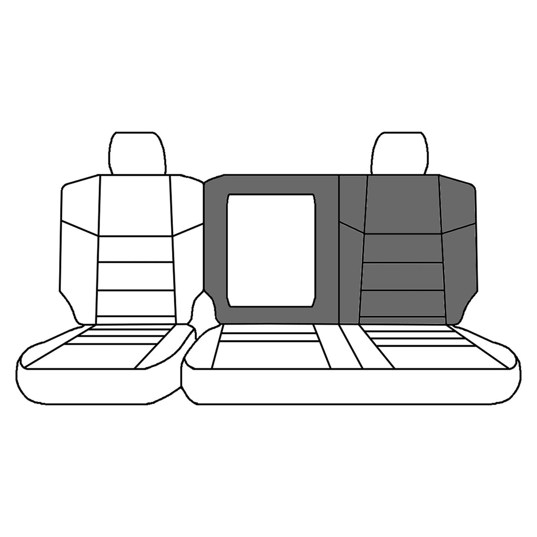 Line drawing highlighting the driver top seat portion