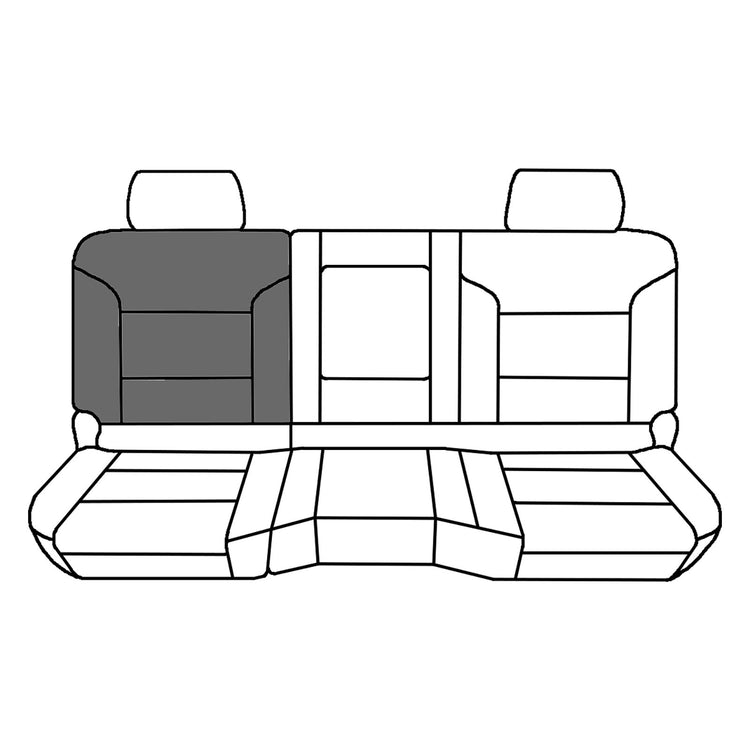 Line drawing highlighting the passenger top seat portion