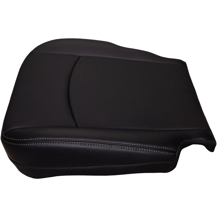 2010 Dodge Ram 3500 Laramie Crew Cab, Front Row Driver Bottom Cover, Dark Slate Leather/Vinyl with Perforated Inserts, Non Waterfall Front