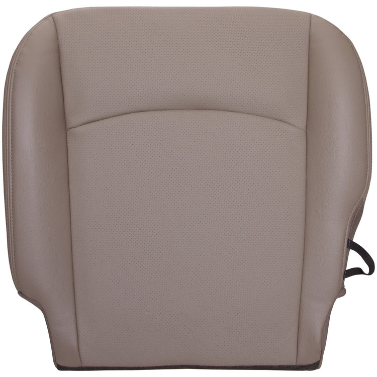 2013-2017 Dodge Ram Laramie 2500 - Driver Side Bottom Seat Cover - Light Frost Beige Leather/Vinyl with Perforated Inserts