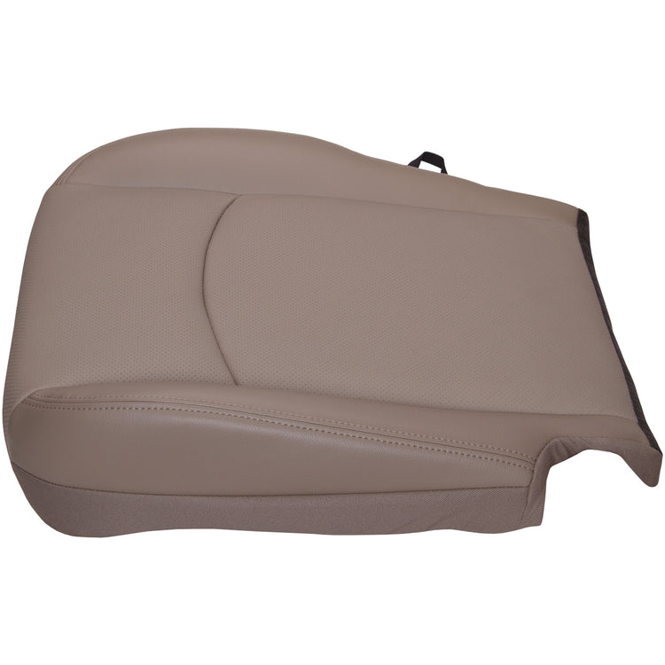 2013-2017 Dodge Ram Laramie 2500 - Driver Side Bottom Seat Cover - Light Frost Beige Leather/Vinyl with Perforated Inserts
