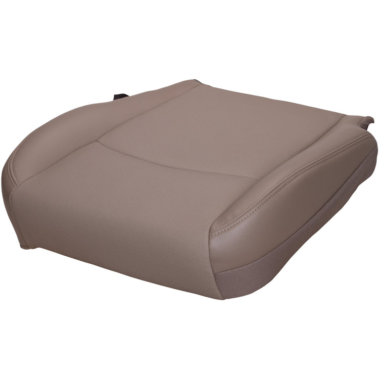 2013-2017 Dodge Ram Laramie 2500 - Driver Side Bottom Seat Cover - Light Frost Beige Leather/Vinyl with Perforated Inserts
