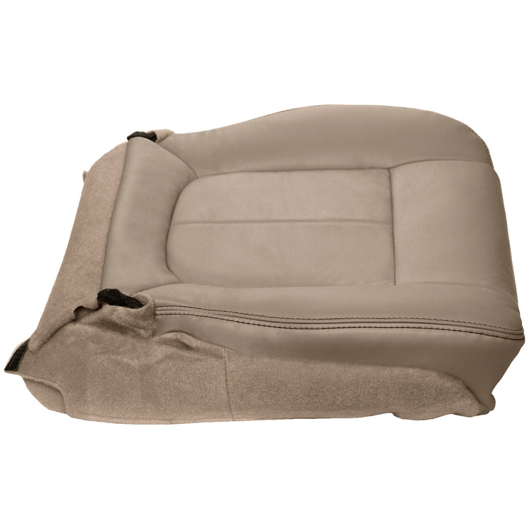 2009 - 2010 Ford F150 Lariat Supercrew Cab - Driver Side Bottom Cover - Bucket or 40/20/40 Seats - OEM Material Config. Leather/Vinyl - Medium Camel with Ford Natural Perf Center Inserts and Accent Stitching