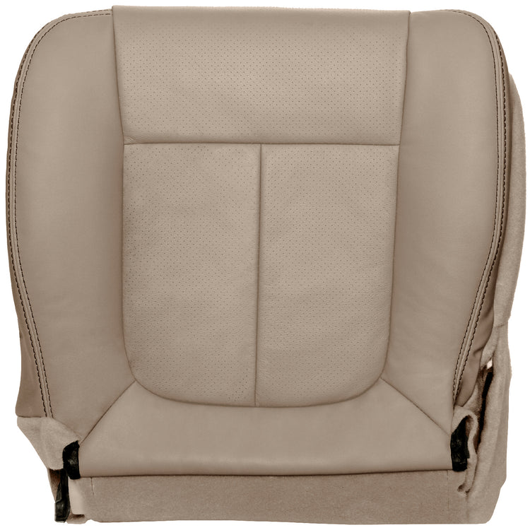 2009 - 2010 Ford F150 Lariat Supercrew Cab - Driver Side Bottom Cover - Bucket or 40/20/40 Seats - OEM Material Config. Leather/Vinyl - Medium Camel with Ford Natural Perf Center Inserts and Accent Stitching