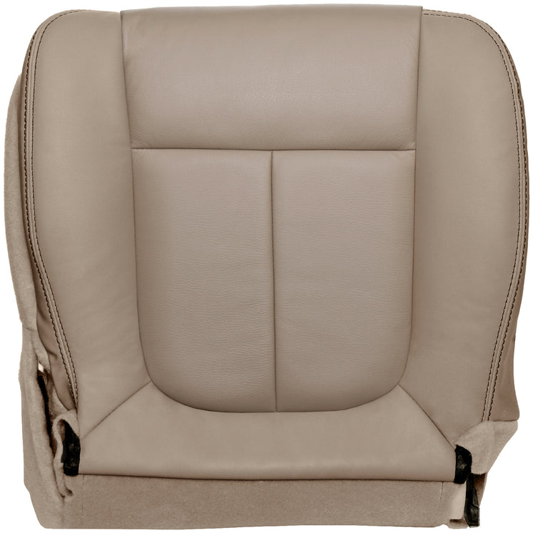 2009 - 2010 Ford F150 Lariat Supercrew Cab - Passenger Side Bottom Cover - Bucket or 40/20/40 Seats - OEM Material Config. Leather/Vinyl - Medium Camel with Accent Stitching