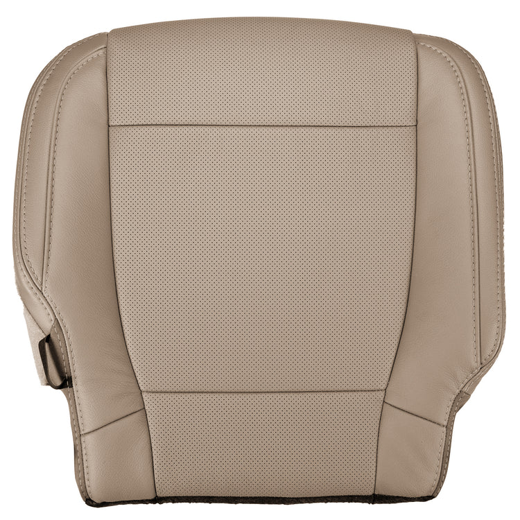 2016 - 2017 Ford F150 Lariat - Super Crew - Front Row Passenger Side Bottom Cover - Medium Light Camel - OEM Material Config. Leather/Vinyl - W/ Perforated Leather for Heated and Cooled Seats. Matches OEM Part # GL3Z-1662900-AL