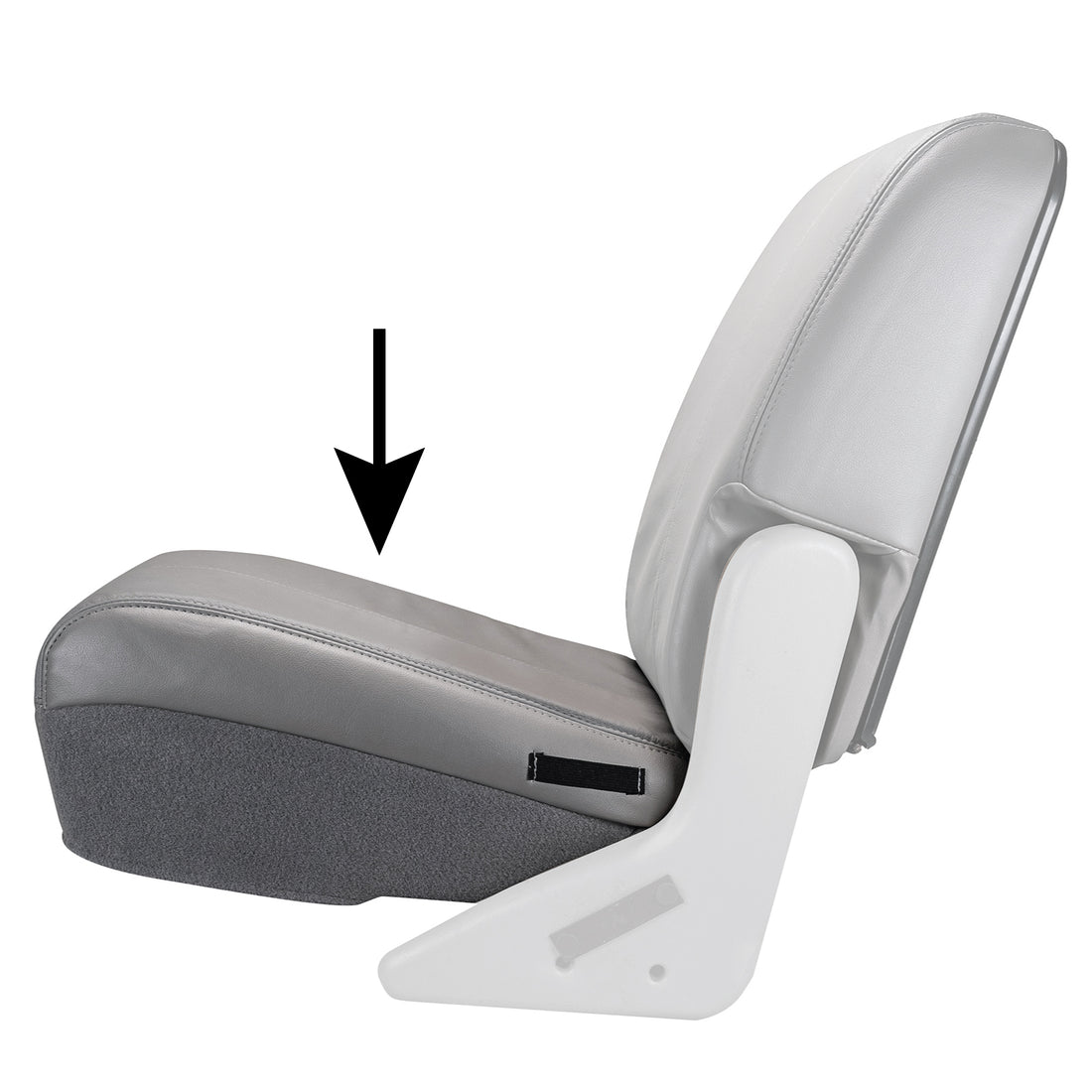 Front view of seat cover in Medium Graphite for Ford F250