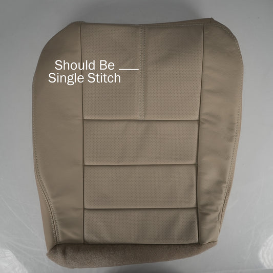 2008 - 2010 Ford F250/F350 XLT Extended Cab - Driver Bottom Cover - Camel - OEM Material Config. Leather/Vinyl with Ford Standard Perf Center Inserts - CLEARANCE - FINAL SALE