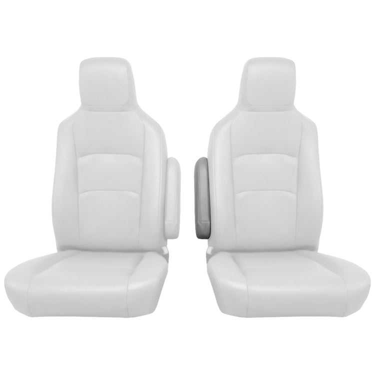 Front view of driver in Medium Pebble for Ford Econoline