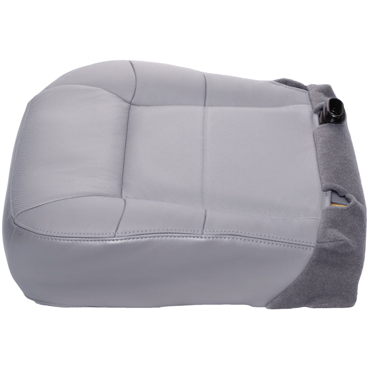 2000 - 2002 Lincoln Navigator Driver Side Bottom Cover - Medium Graphite Leather/Vinyl - with Ford Mini Perf Center Inserts for Heated and Cooled Seats