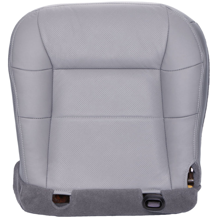 2000 - 2002 Lincoln Navigator Driver Side Bottom Cover - Medium Graphite Leather/Vinyl - with Ford Mini Perf Center Inserts for Heated and Cooled Seats