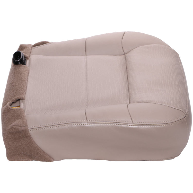 2000 - 2002 Lincoln Navigator Passenger Side Bottom Cover - Medium Parchment Leather/Vinyl - with Ford Mini Perf Center Inserts for Heated and Cooled Seats