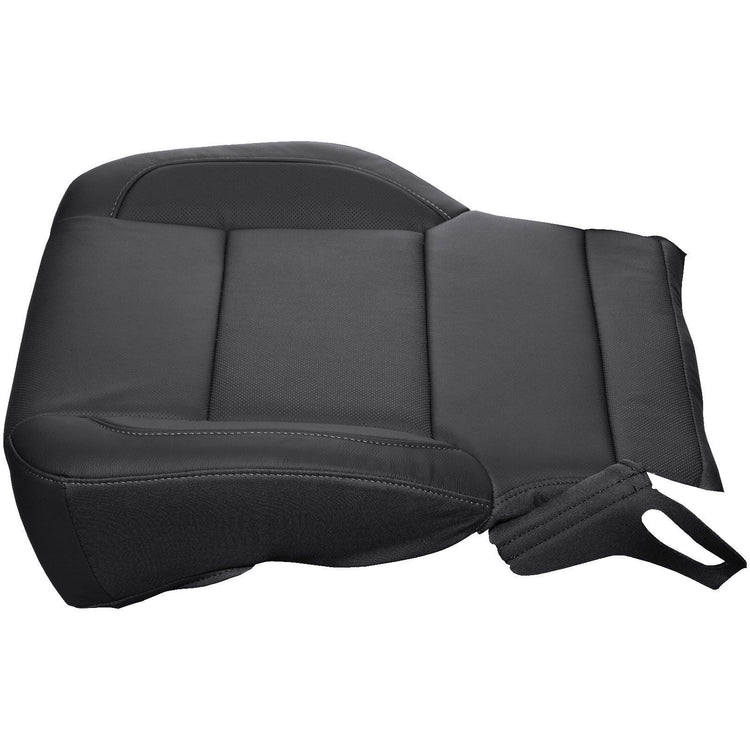 2015 - 2016 Chevrolet Suburban LTZ - Front Row Passenger Side Bottom Cover - Jet Black OEM Material Config. Leather/Vinyl with Light Gray Accent Stitching
