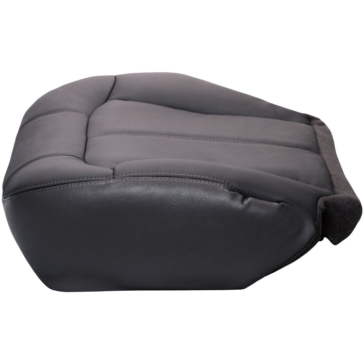 2000 - 2002 GMC Sierra 2500 Extended Cab - Driver Bottom Seat Cover - Graphite - Leather/Vinyl - P1CH