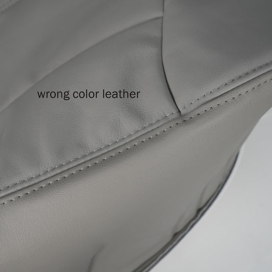 2000-2002 Chevrolet Silverado/GMC Sierra - Passenger Bottom Seat Cover - Medium Dark Pewter - OEM Material Config. Leather/Vinyl  - CLEARANCE - FINAL SALE