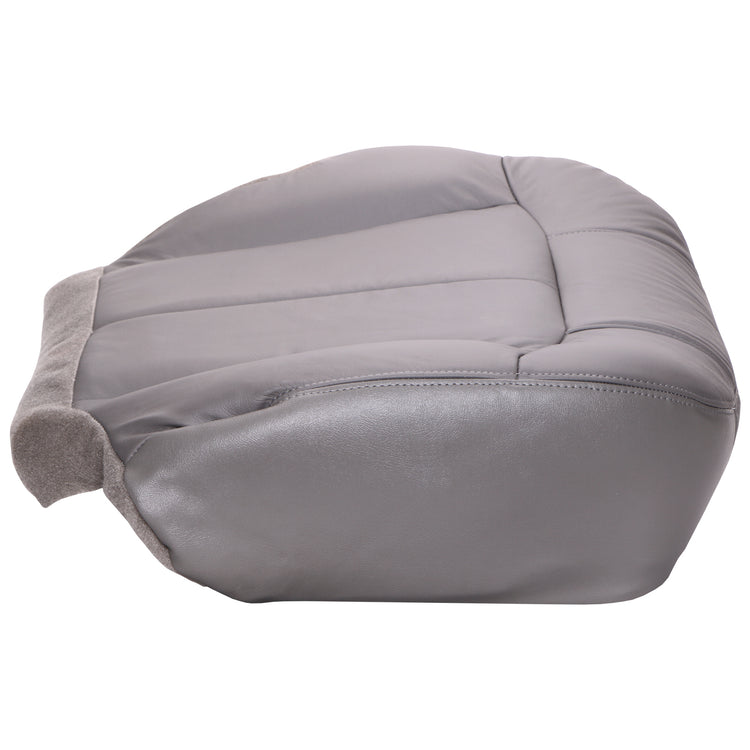 2000-2002 Chevrolet Silverado/GMC Sierra - Passenger Bottom Seat Cover - Medium Dark Pewter - OEM Material Config. Leather/Vinyl  - CLEARANCE - FINAL SALE