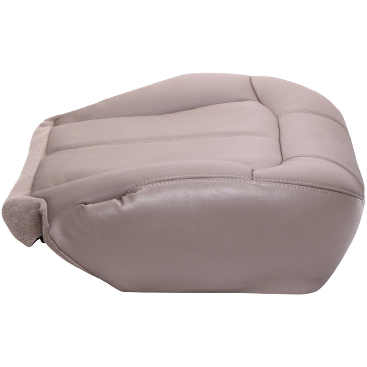 2001 - 2002 GMC Sierra 1500 HD Crew Cab - Passenger 40 Portion Bottom Seat Cover - Medium Neutral - Leather/Vinyl - P1CH