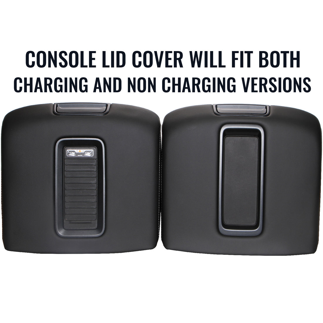 Front view of console lid in Jet Black for Chevrolet Silverado