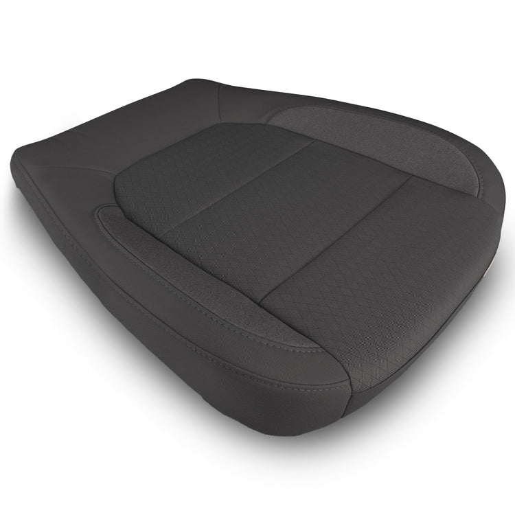 2019-2021 Chevrolet Silverado 1500 LT Trail Boss Extended Cab | Front Row Passenger Side | Bottom Seat Cover | Jet Black Fortress Cloth | Compatible w/Heated Seats