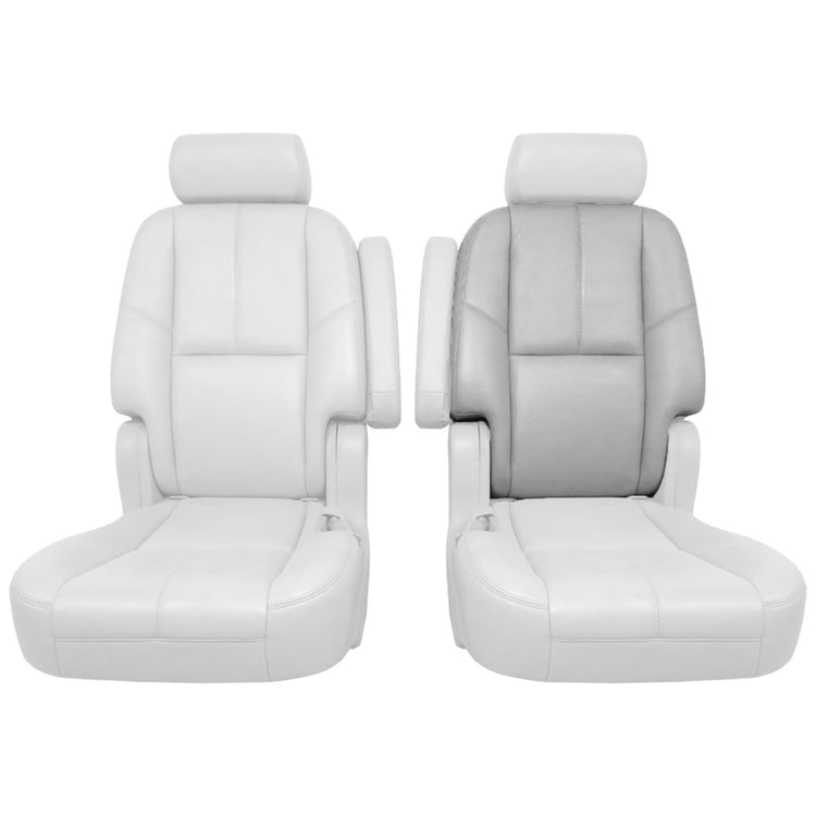 2009- 2014 Chevrolet Suburban LTZ, Bucket Second Row Driver Side Top Cover, Light Titanium Leather/Vinyl with Perforated Inserts
