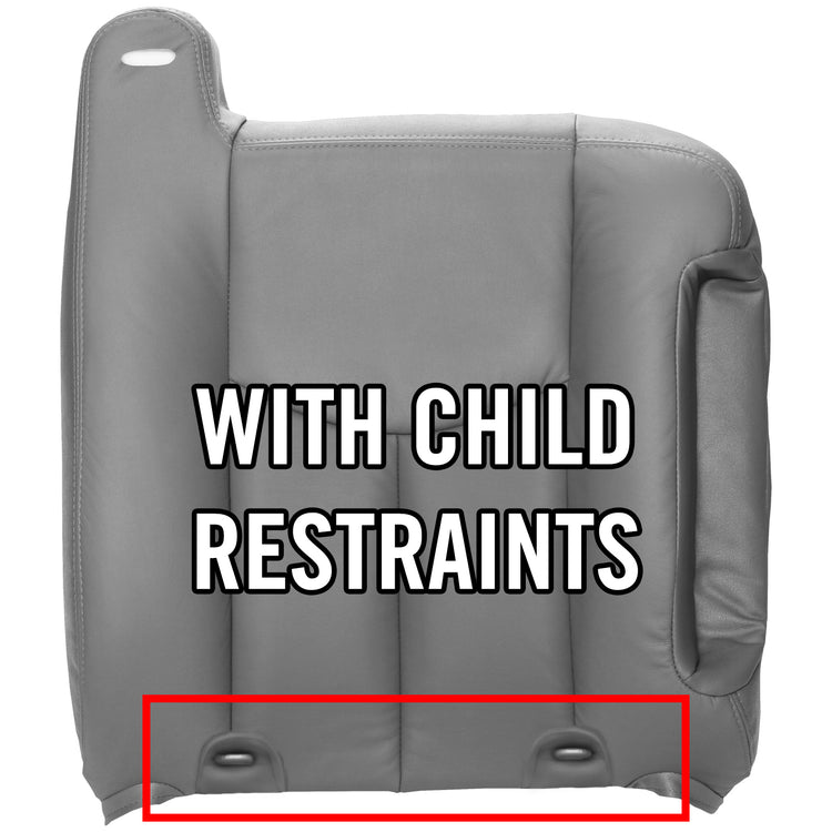 2003 - 2004 GMC Sierra Denali Passenger Top Cover with Child Restraints - Medium Dark Pewter with Medium Dark Pewter IIInserts - All Vinyl