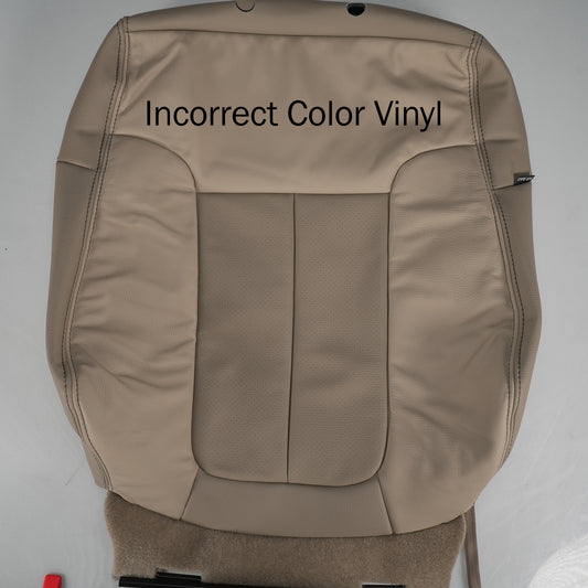 2009 - 2010 Ford F150 Lariat Supercrew Cab - Driver Side Top Cover - Bucket or 40/20/40 Seats - Medium Camel - OEM Material Config. Leather/Vinyl for Heated and Cooled Seats, Side Impact Airbag and Accent Stitching - CLEARANCE - FINAL SALE