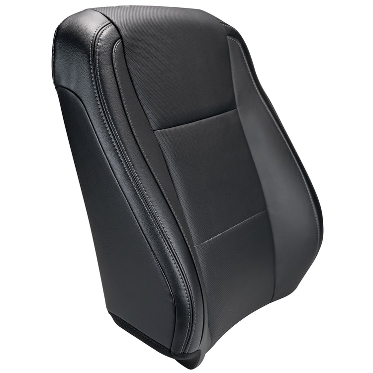 2017 - 2018 Ford F350 Lariat - Super Crew - Front Row Driver Side Top Cover - Ebony - OEM Config. Leather/Vinyl - Side Impact Airbag Compatible - For Lariat Edition WITHOUT Heated & Cooled Seats. Matches OEM Part # HC3Z-2664417-AC