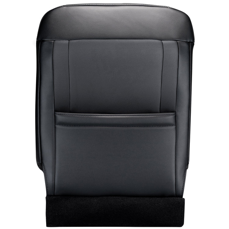 2017 - 2018 Ford F350 Lariat - Super Crew - Front Row Driver Side Top Cover - Ebony - OEM Config. Leather/Vinyl - Side Impact Airbag Compatible - For Lariat Edition WITHOUT Heated & Cooled Seats. Matches OEM Part # HC3Z-2664417-AC