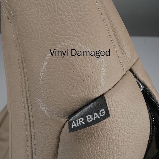 2017 - 2018 Ford F-Series Lariat - Super Crew - Front Row Driver Side Top Cover - Medium Light Camel - OEM Config. Leather/Vinyl - Compatible with Heated & Cooled Seats & Side Impact Airbag. - CLEARANCE - FINAL SALE