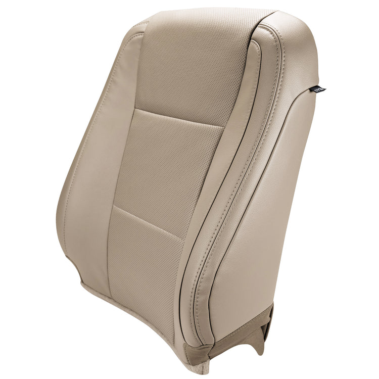 2017 - 2018 Ford F-Series Lariat - Super Crew - Front Row Driver Side Top Cover - Medium Light Camel - OEM Config. Leather/Vinyl - Compatible with Heated & Cooled Seats & Side Impact Airbag. - CLEARANCE - FINAL SALE