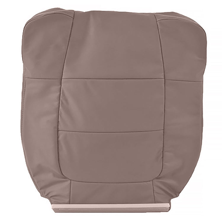 2001 - 2002 Ford F150 Lariat Super Crew - Driver Side Bucket or 60/40 Seat Top Cover - Medium Parchment - OEM Material Config (Leather/Vinyl) - Back Side of Cover Will Have All Vinyl with Vinyl Pocket without Cut Out for Lever - P4