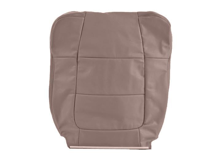 2001 - 2002 Ford F150 Lariat Super Crew - Passenger Side Bucket or 60/40 Seat Top Cover - Medium Parchment - OEM Material Config (Leather/Vinyl) - Back Side of Cover Will Have All Vinyl with Vinyl Pocket and Cut Out for Lever - P4