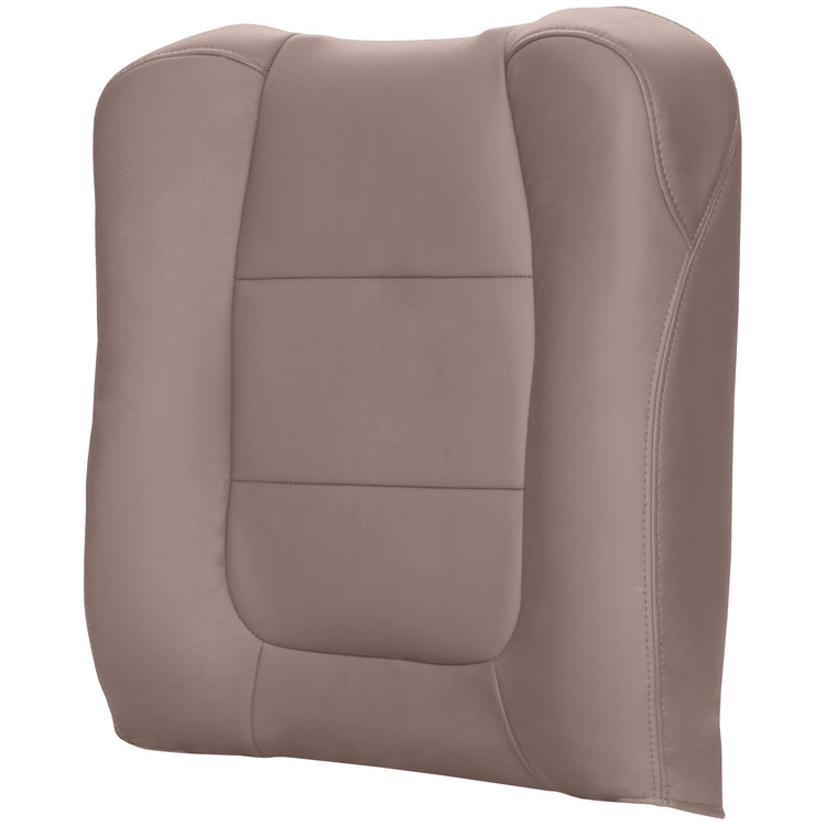 2002 - 2003 Ford F150 Lariat Super Crew - Driver Top Cover Bucket or 60/40 Seat - Medium Parchment - Leather/Vinyl and All Vinyl with Vinyl Pocket and Cut Out for Lever on Back - P5