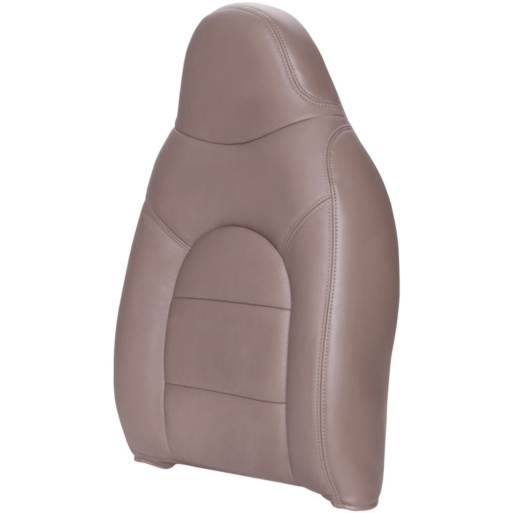 2000 Ford F250/F350 Lariat Extended Cab - Driver Side Top Cover - Bucket or 40/20/40 Seats - Medium Parchment Leather/Vinyl. Back of Seat Top Cover Has Carpet with Carpet Pocket - CLEARANCE - FINAL SALE