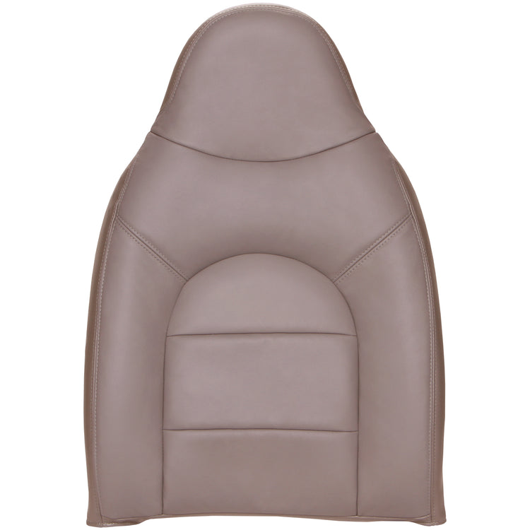 2000 Ford F250/F350 Lariat Extended Cab - Driver Side Top Cover - Bucket or 40/20/40 Seats - Medium Parchment Leather/Vinyl. Back of Seat Top Cover Has Carpet with Carpet Pocket - CLEARANCE - FINAL SALE