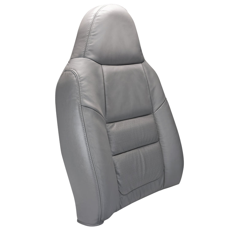 2001 Ford F250 Lariat Extended Cab - without Integrated Seat Belt - Passenger Side Top Cover - Medium Graphite - Leather/Vinyl with Ford Euro Perf Center Inserts