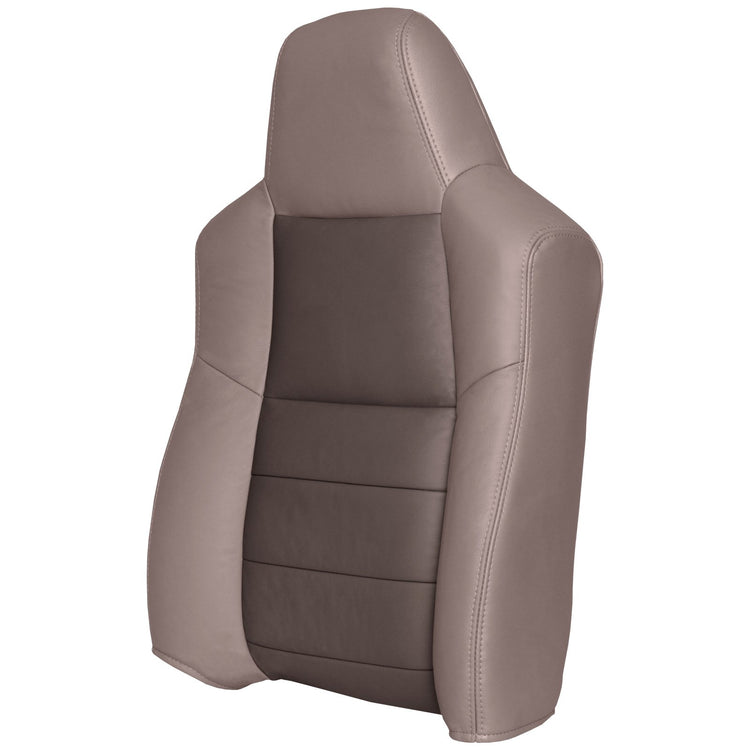 2003 Ford F250 Crew Cab Centennial Edition, Front Row Bucket Driver Top Cover, Medium Parchment with Medium Dark Parchment Insert Leather/Vinyl