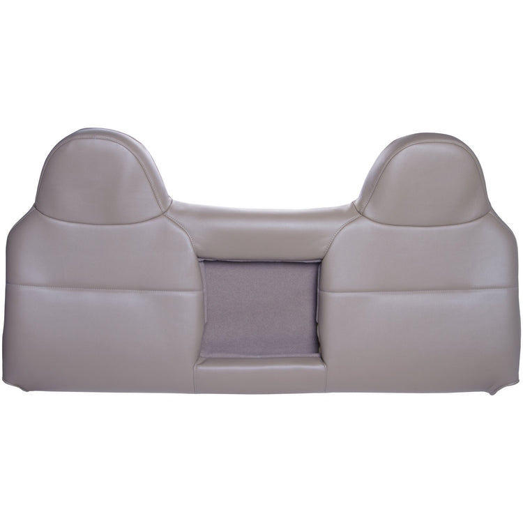 2008 - Ford F250 XL Crew Cab - Bench Top Cover with Fold Down Armrest Cover - Medium Dark Stone - OEM Material Config. (All Vinyl) - Vinyl without Pocket on Back