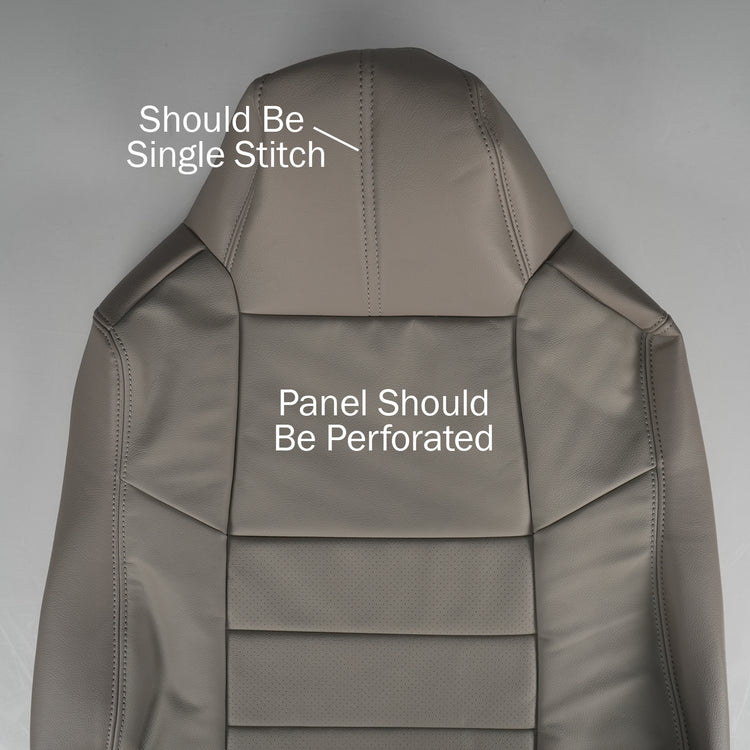 2008-2010 Ford F250/F350 XLT - Driver Top Cover - Medium Stone - OEM Material Config. Leather/Vinyl  and Vinyl with Vinyl Pocket on Back - CLEARANCE FINAL SALE