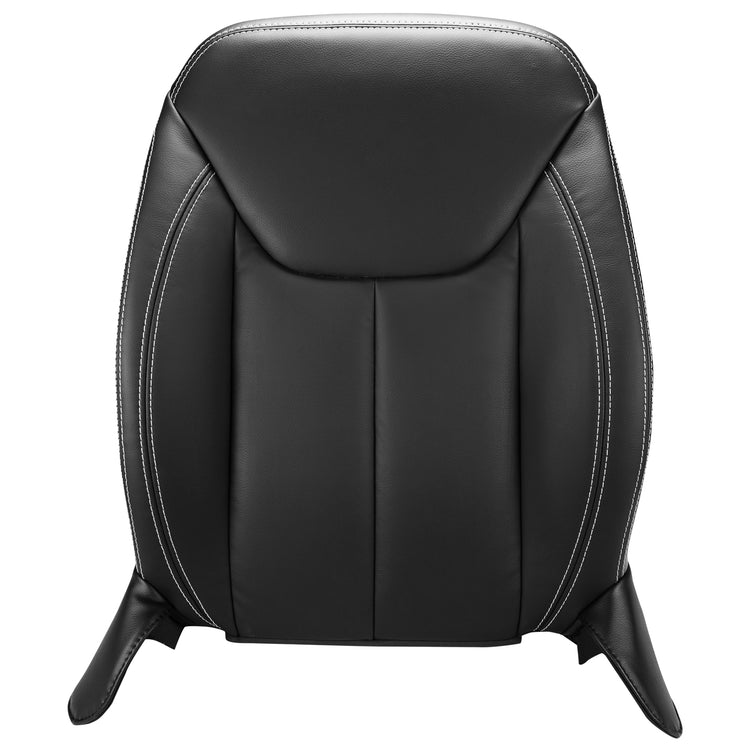 2018 Jeep Wrangler JK Unlimited (4 door)- Sahara- Front Row Driver Side Top Seat Cover - Black Leather compatible with Interior Trim Code AKX9- For Seats Without Side Impact Airbags- Cover Matches OEM # 6CG76VT9AB