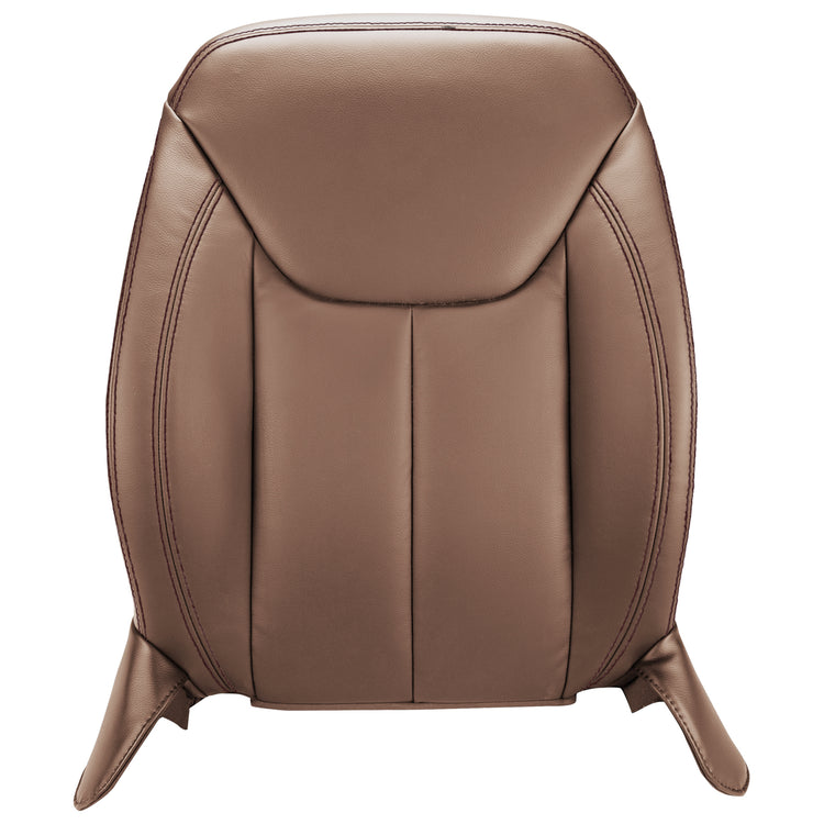 2013 - 2015 Jeep Wrangler Unlimited (4 door)- Sahara- Front Row Passenger Side Top Seat Cover - Dark Saddle Leather compatible with Interior Trim Code AKX9- For Seats Without Side Impact Airbags- Cover Matches OEM # 5SH58DW1AA