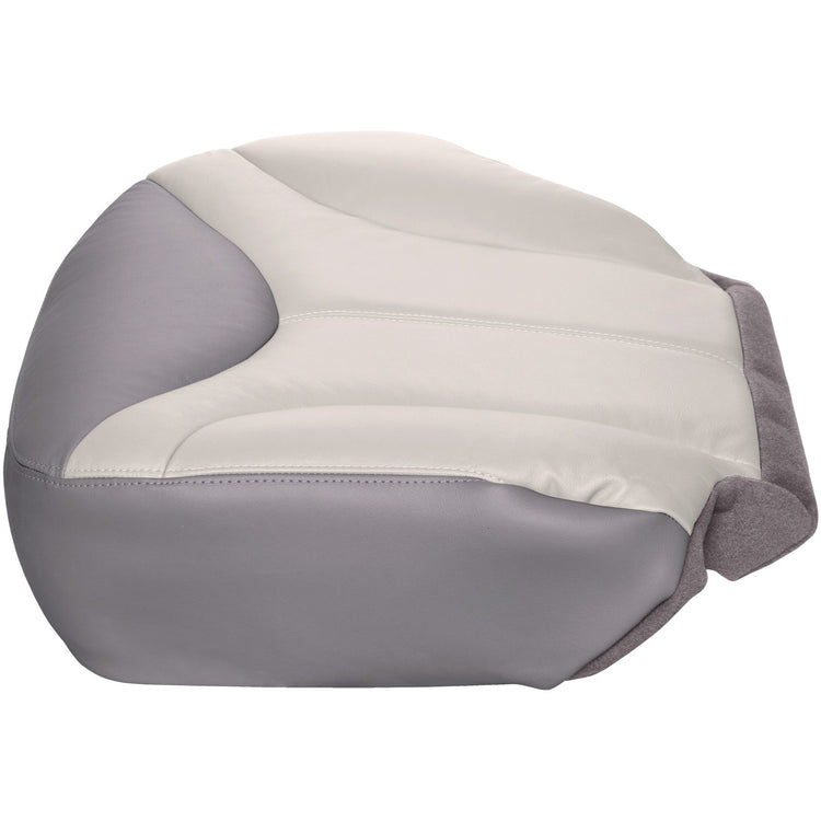 2001 - 2002 GMC Sierra C3 Denali - Extended Cab - Driver Side Bottom Seat Cover - Leather/Vinyl - 2 Tone Medium Dark Pewter with Shale Center - Clearance - FINAL SALE