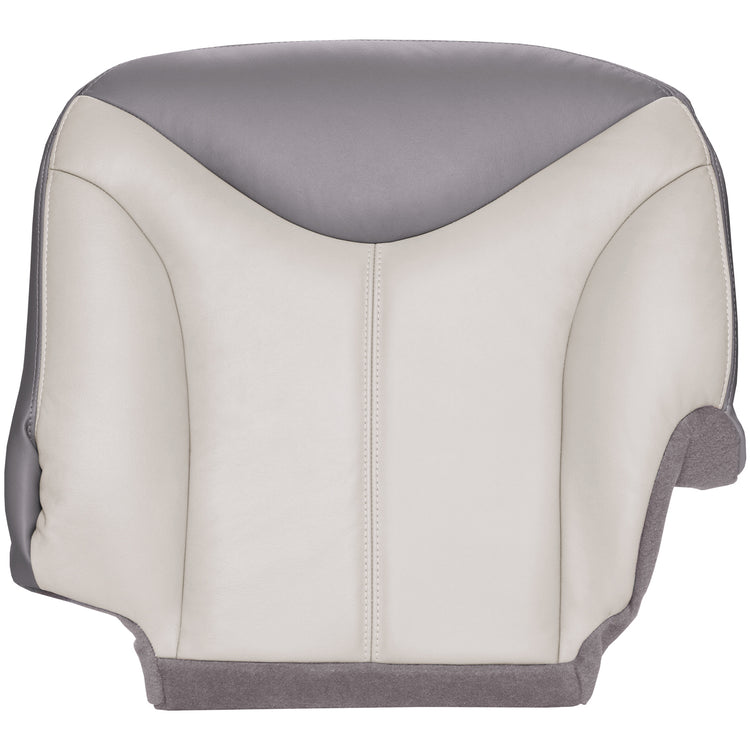 2001 - 2002 GMC Sierra C3 Denali - Extended Cab - Driver Side Bottom Seat Cover - Leather/Vinyl - 2 Tone Medium Dark Pewter with Shale Center - Clearance - FINAL SALE