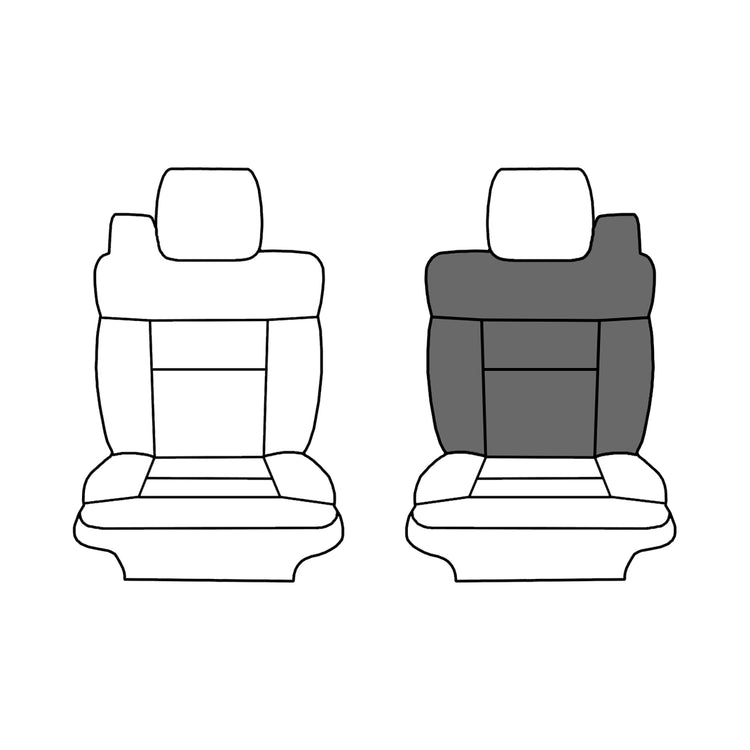 Line drawing highlighting the driver top seat portion