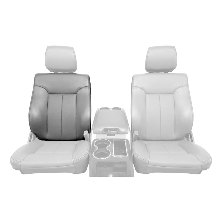 2011 Ford F250 Lariat Crew Cab - Passenger Side Top Cover - Adobe with Ford Standard Perf Center Inserts and Contrasting Black Stitching - OEM Material Config Leather/Vinyl