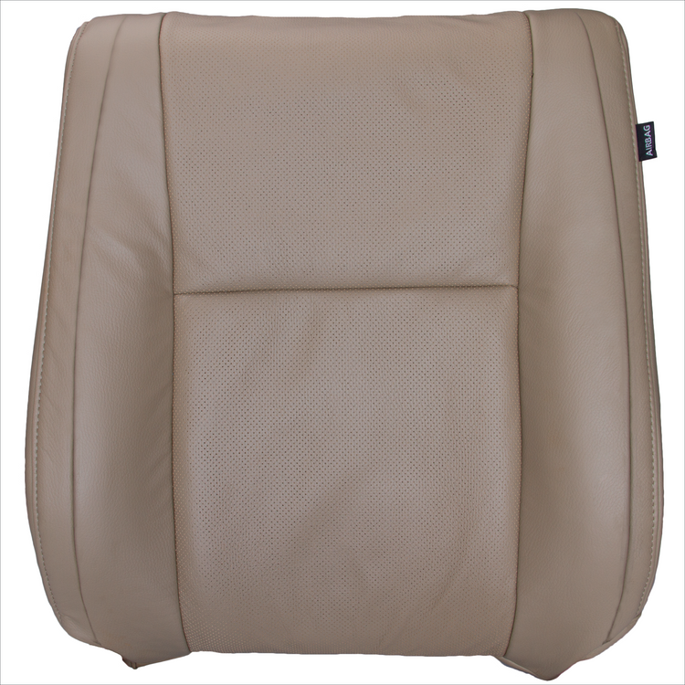 2008 - 2014 Toyota Sequoia Driver Side Top Cover with Perforated Leather Center Inserts - Sand Beige - Leather/Vinyl - P1 (with Extra Seam)