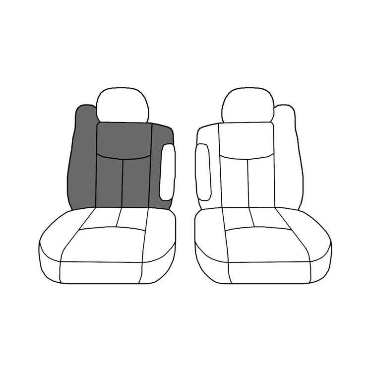 Line drawing highlighting the passenger top seat portion