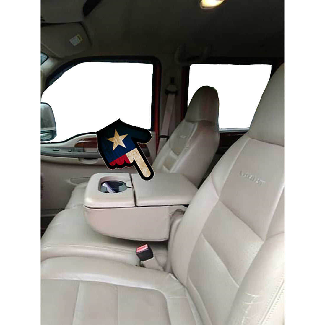 Front view of passenger in Prairie Tan for Ford F150